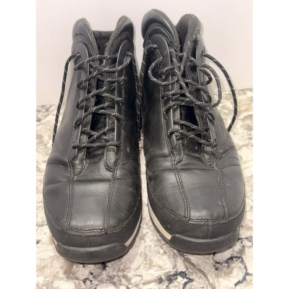 Timberland Men's Sz 12 Black Leather Comfort Hiking Ankle Lace Up Boots